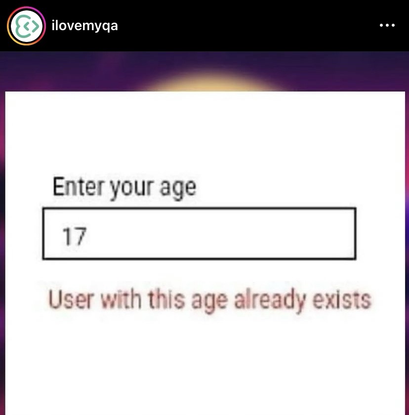 Enter your age. 17. User with this age already exists.