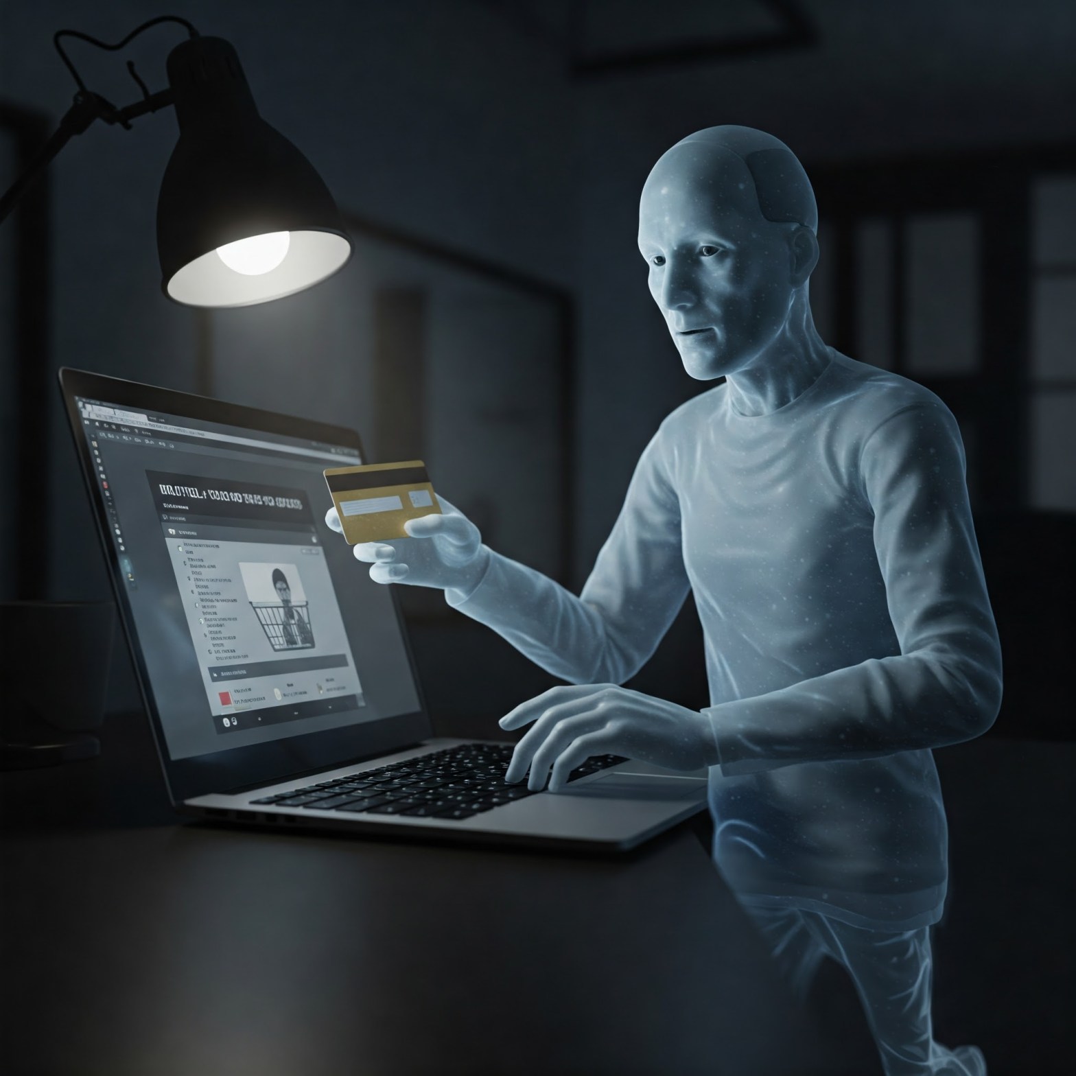 Synthetic identity making an online purchase.