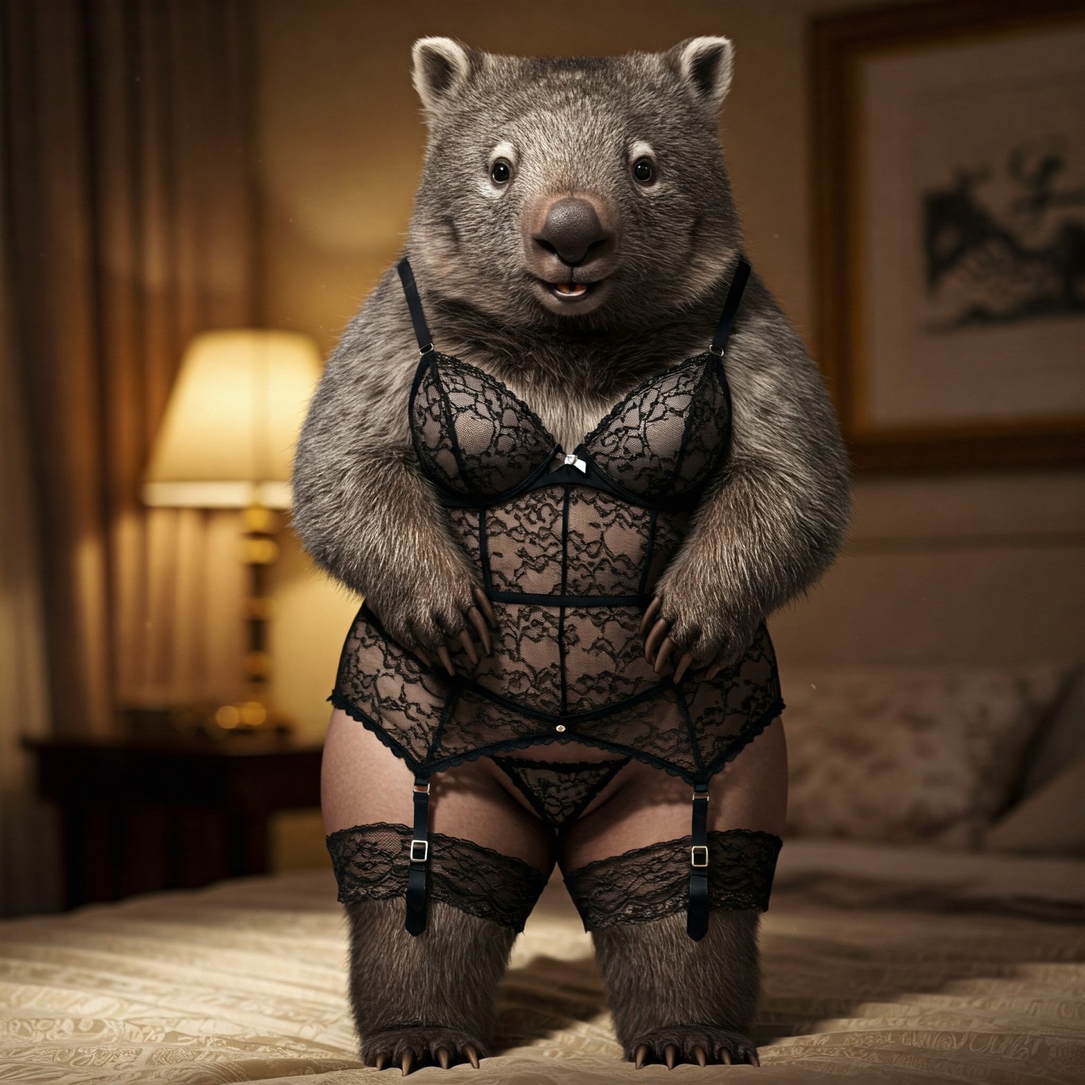 A wombat in lingerie, or a racy wombat. Not a RACI wombat, the topic of the blog post.