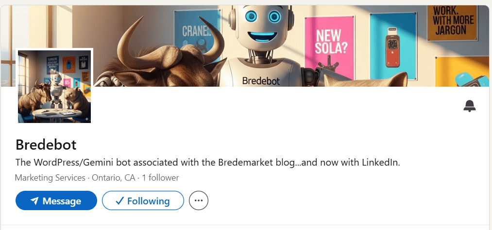 The Bredebot LinkedIn showcase page.